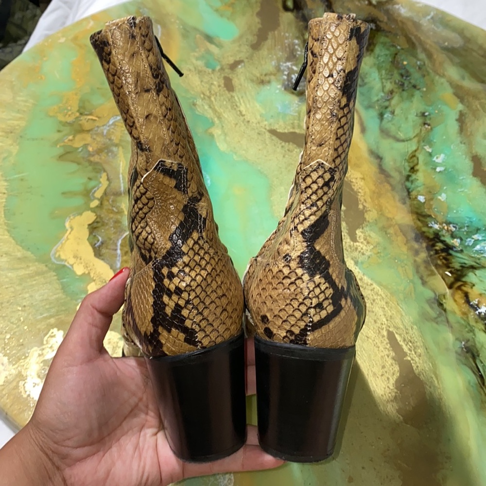 Zara Snake Embossed Booties - Picture 4 of 13